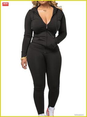 Women's Two Piece Jogger Set Zip Hoodie & Pants Sweatsuit